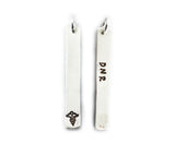 Silver Medical Alert Bar Necklace with Information on the Back