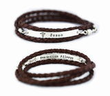 Medical Alert Leather Wrap Bracelet - Unisex Medical Alert ID Bracelet