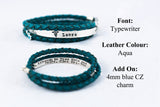 Medical Alert Leather Wrap Bracelet - Unisex Medical Alert ID Bracelet