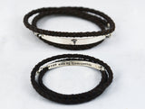 Medical Alert Leather Wrap Bracelet - Unisex Medical Alert ID Bracelet