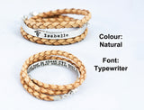 Medical Alert Leather Wrap Bracelet - Unisex Medical Alert ID Bracelet