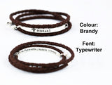 Medical Alert Leather Wrap Bracelet - Unisex Medical Alert ID Bracelet