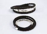 Medical Alert Leather Wrap Bracelet - Unisex Medical Alert ID Bracelet