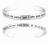 Sterling Silver Memorial Cuff Bracelet - Loss of parent, baby or pet