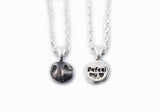 3D Silver Dog Nose Print Pendant on a keychain or necklace - YOUR Dog's Actual Nose Print