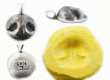 3D Silver Dog Nose Print Pendant on a keychain or necklace - YOUR Dog's Actual Nose Print