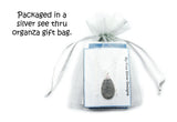 Fingerprint and Handwriting Necklace - Teardrop Shaped Pendant with birthstone