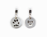 Silver Paw Print Pendant Charm