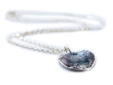 Silver Cat or Dog Partial Paw Print Necklace - Circle Shape
