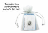Silver Cat or Dog Paw Print Necklace or Keychain - Paw Print Jewelry