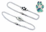 Cat or Dog Paw Print Cut Out Bracelet - Silver Paw Print Pendant made from a Picture
