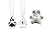 Cat or Dog Paw Print Cut Out Necklace - Silver Paw Print Pendant made from a Picture