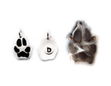 Cat or Dog Paw Print Cut Out Necklace - Silver Paw Print Pendant made from a Picture