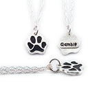 Cat or Dog Paw Print Cut Out Necklace - Silver Paw Print Pendant made from a Picture