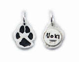 Cat or Dog Paw Print Cut Out Necklace - Silver Paw Print Pendant made from a Picture