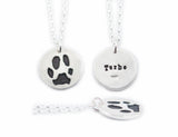 Silver Cat or Dog Paw Print Necklace or Keychain - Paw Print Jewelry