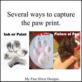 Silver Pet Paw Print and Leather Bracelet - Leather and Silver Bracelet - Unisex Bracelet