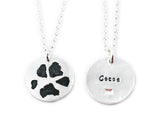Silver Cat or Dog Paw Print Necklace or Keychain - Paw Print Jewelry