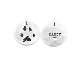 Silver Cat or Dog Paw Print Necklace or Keychain - Paw Print Jewelry