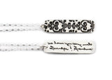 Actual Writing Signature and Design on a Silver Rectangle Shape Pendant