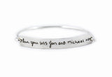 Handwriting Tension Bracelet - Silver Memorial handwriting jewelry