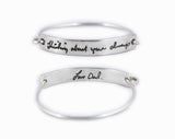 Handwriting Tension Bracelet - Silver Memorial handwriting jewelry