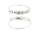 Handwriting Tension Bracelet - Silver Memorial handwriting jewelry