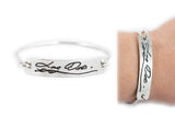 Handwriting Tension Bracelet - Silver Memorial handwriting jewelry