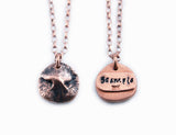 Rose Gold Plated Cat Nose Print Pendant Necklace - Your Cat's ACTUAL nose print