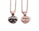 3D Silver Rose Gold plated Dog Nose Print Pendant on a necklace - YOUR Dog's Actual Nose Print