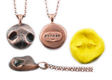 3D Silver Rose Gold plated Dog Nose Print Pendant on a necklace - YOUR Dog's Actual Nose Print