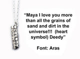 Secret Message Spiral Necklace, Your Message or Words on a Sterling Pendant