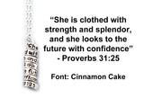 Secret Message Spiral Necklace, Your Message or Words on a Sterling Pendant