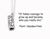 Secret Message Spiral Necklace, Your Message or Words on a Sterling Pendant