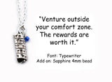 Secret Message Spiral Necklace, Your Message or Words on a Sterling Pendant