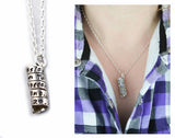 Secret Message Spiral Necklace, Your Message or Words on a Sterling Pendant