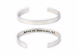 Secret Message Hidden Message Sterling or Aluminium Cuff Bracelet