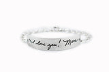 Custom Handwriting Bracelet - Actual Signature Jewelry - Thick Design