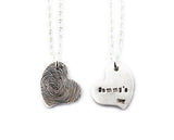 Silver Fingerprint Necklace - Wedding Gift, couple's gift, a parent's fingerprint