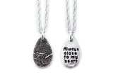 Small Tear Drop Fingerprint Necklace