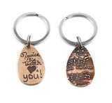 Actual HANDWRITING Jewelry Signature Bronze Keychain - teardrop shape