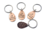 Actual HANDWRITING Jewelry Signature Bronze Keychain - teardrop shape