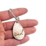 Actual HANDWRITING Jewelry Signature Bronze Keychain - teardrop shape