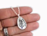 Fingerprint Necklace - Fingerprint Pendant with name and with or without birthstone