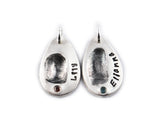Fingerprint Necklace - Fingerprint Pendant with name and with or without birthstone