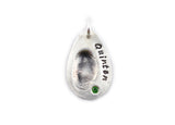 Fingerprint Necklace - Fingerprint Pendant with name and with or without birthstone