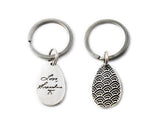 Actual Writing Signature and Design on a Silver Teardrop Shape Pendant