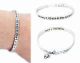 Fashionable Medical Alert ID Bangle - Women and Teens Sterling Silver Bracelet