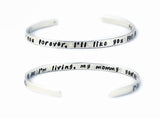 I'll love you forever, I'll like you for always - open ended sterling bangle - gift for her