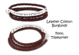 Coordinates Leather Wrap Bracelet - Leather and Silver Bracelet - Unisex Bracelet
